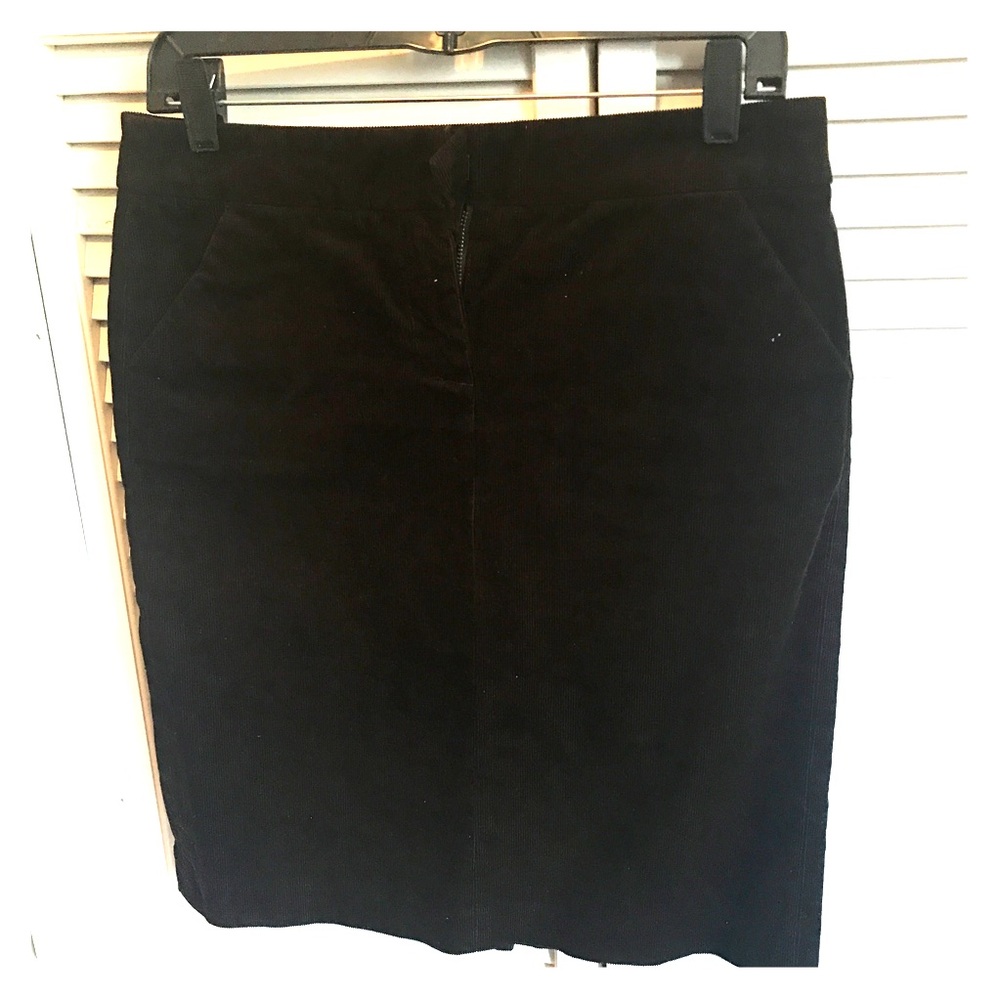 Chocolate Brown Corduroy Pencil Skirt